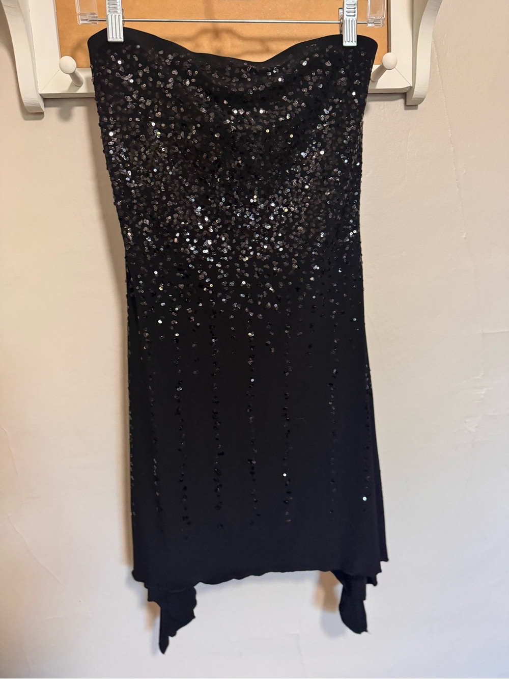 Vintage Y2K Charlotte Russe Black Strapless Sequin Cocktail Dress